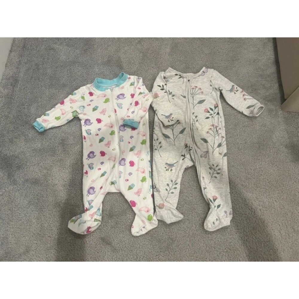 Carter's and mci Baby 2pc cotton Footsies, sleepwear, Organic Cotton 3-6 months